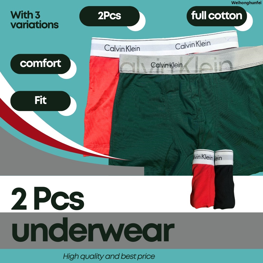 WeihonghunfeiSales promotion 2 Pcs Pack Men's underwear boxer with three variations