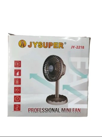 JY Super JY-2218 12.5-Inch Rechargeable Fan | 4000mAh Battery | 3-Speed Portable USB Charging Fan
