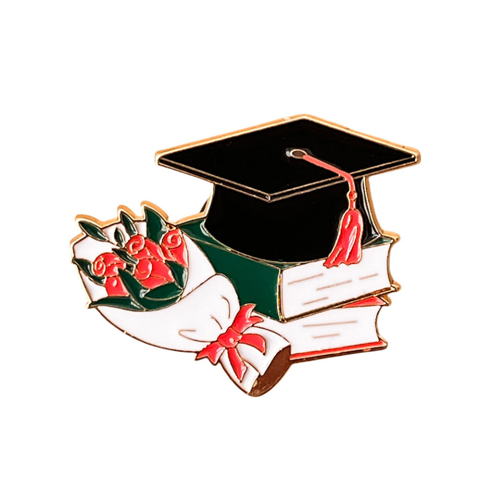 Decorative Clothing Pin Enamel Brooch Jewelry Unique Rose Fashion Brooch for Backpack Pin Hat Decoration Graduation Ceremony
