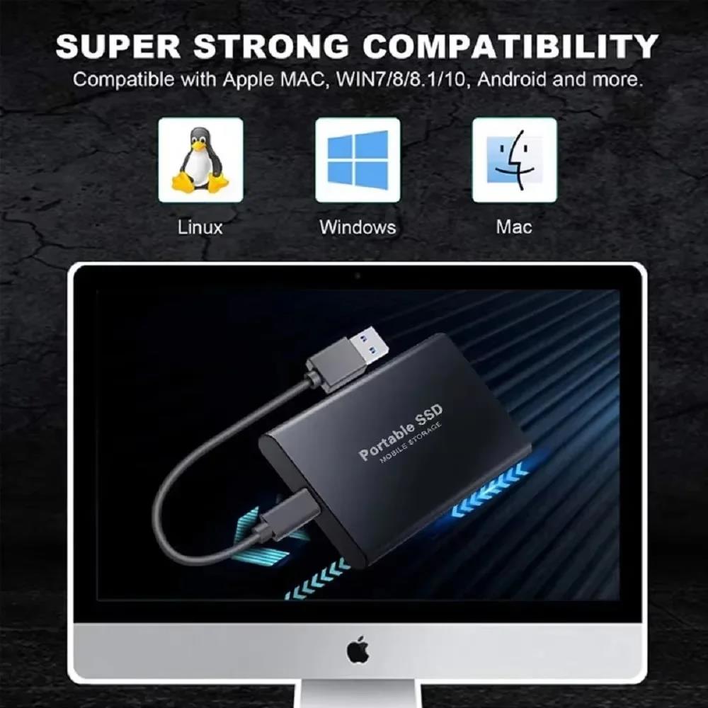 2025 NEW >New style /Mobile/PC, TypeUSB3.1 High Speed 4TB1TB New Portable Hard Drive 2TB SSD External Hard Drive-C SSD for Loptop