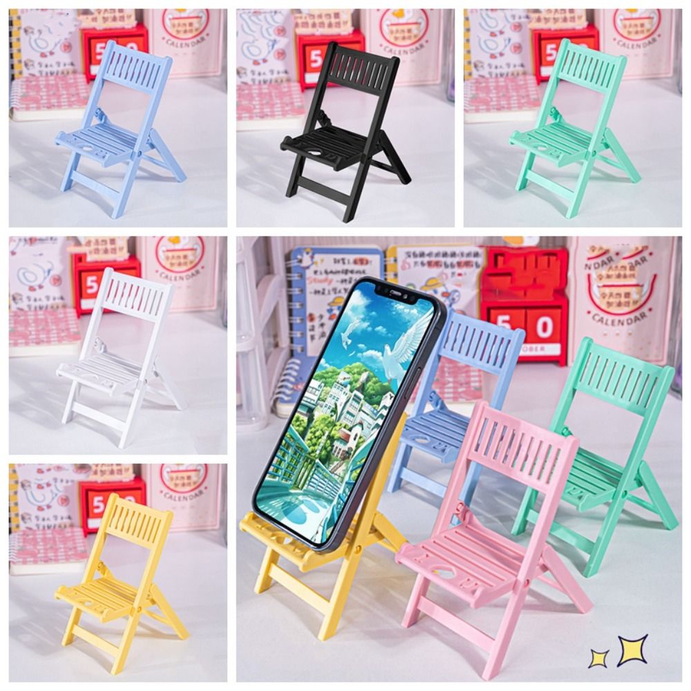 Cellphone Lazy Stand Plastic Cellphone Stand Folding Desk Decor Chair Shape Phone Holer Portable Cartoon Cell Phone Bracket Smart Phone Display