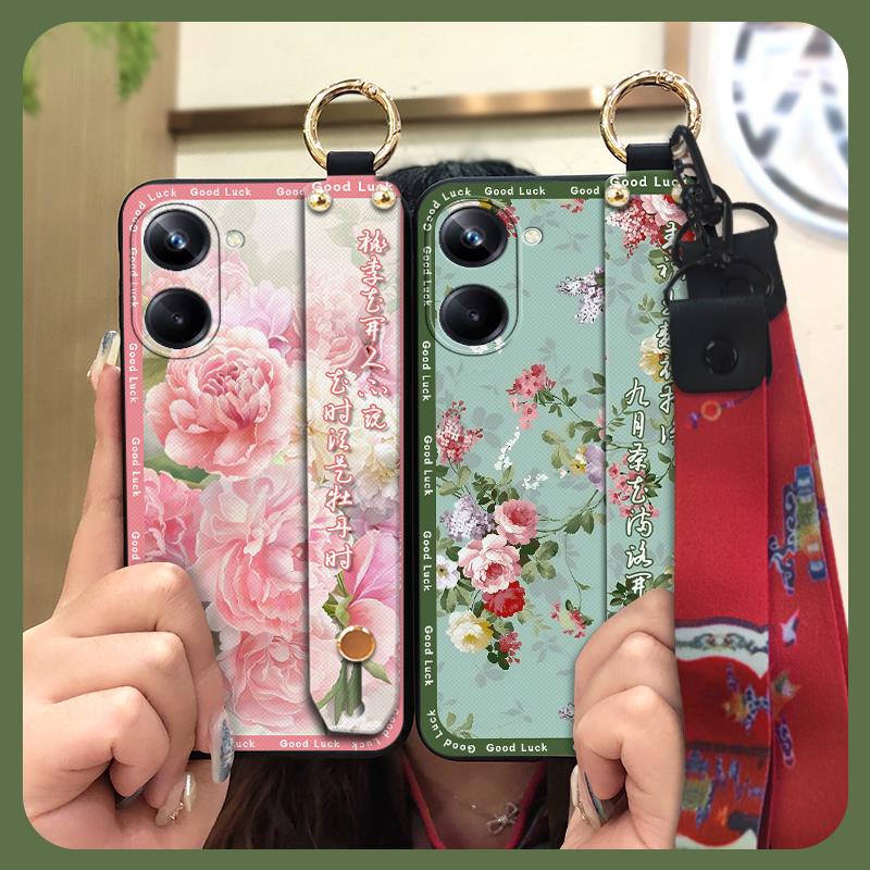 Shockproof old lady Phone Case For OPPO Realme10 Pro 5G Waterproof protective Kickstand for mom Wristband Anti-knock