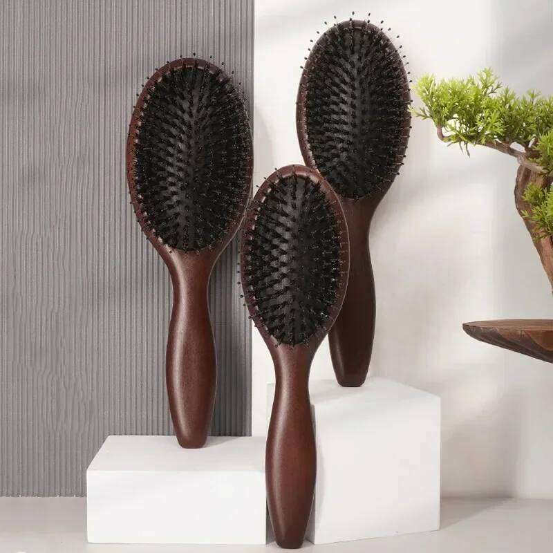 1pc For Massage Hairbrush Dry Wet Detangle Wood Combs Women Hair Beauty Care Paddle Cushion Brush