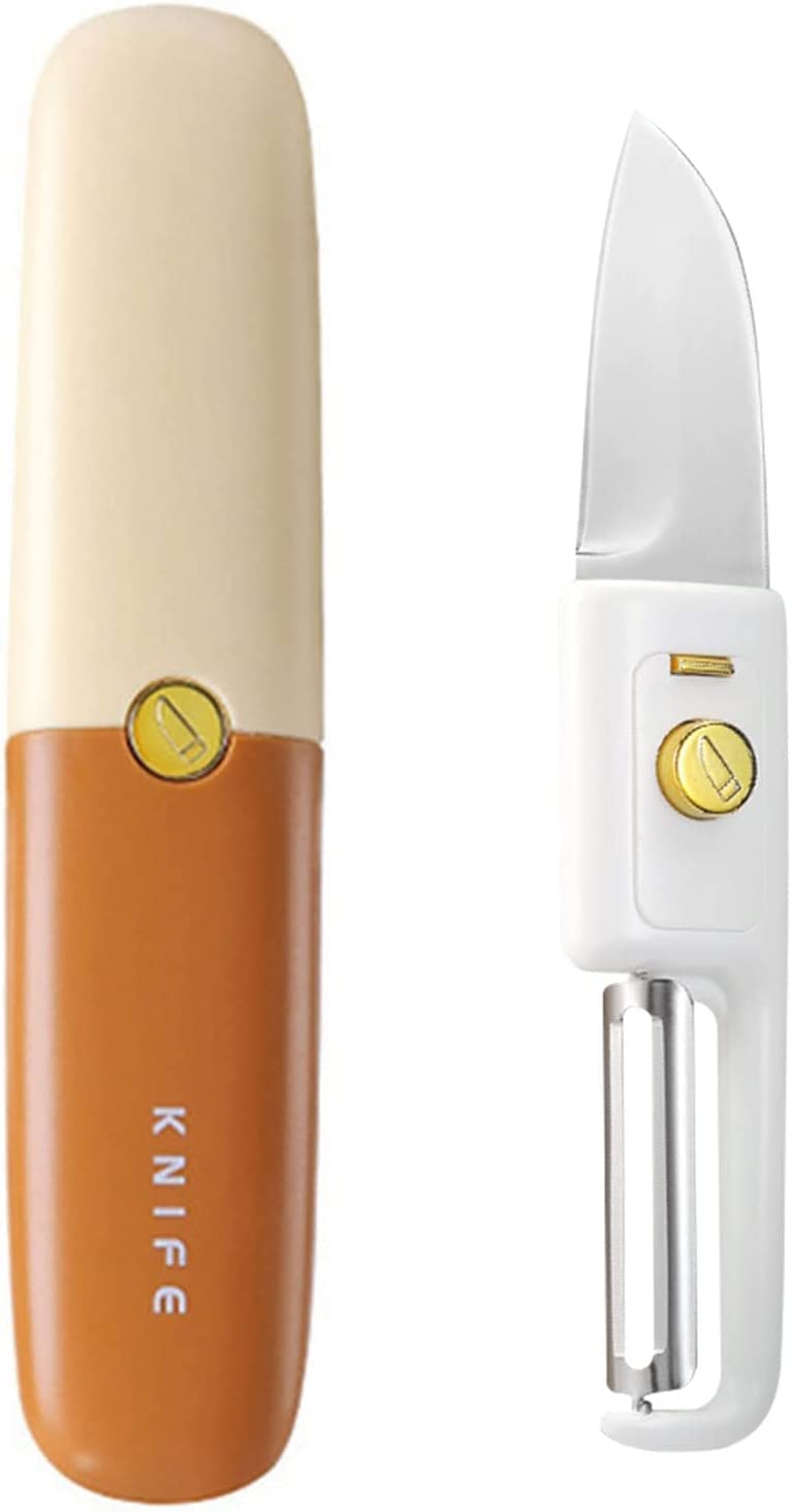 Multifunctional 2 in 1 Stainless Steel Fruit Knife Peeler, Fruit and Vegetable Peeler Dual-Use Knife