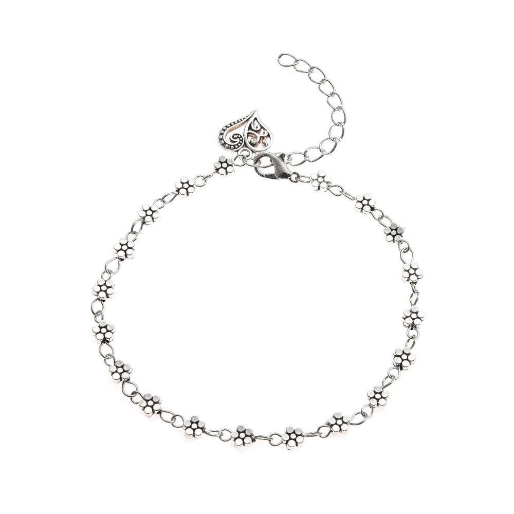 Vintage Heart Anklet Foot Chain Flowers Aolly Anklet Bracelet Plum Blossom Beach Boho Anklet Girl