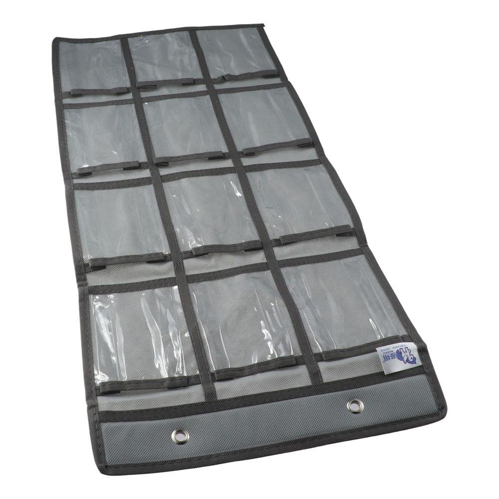 Office Oxford Cloth 12 Compartment Storage Pocket Grey Convenience Hanging Display Bags Clear Pouches Durable Hanging Phone Storage Pocket
