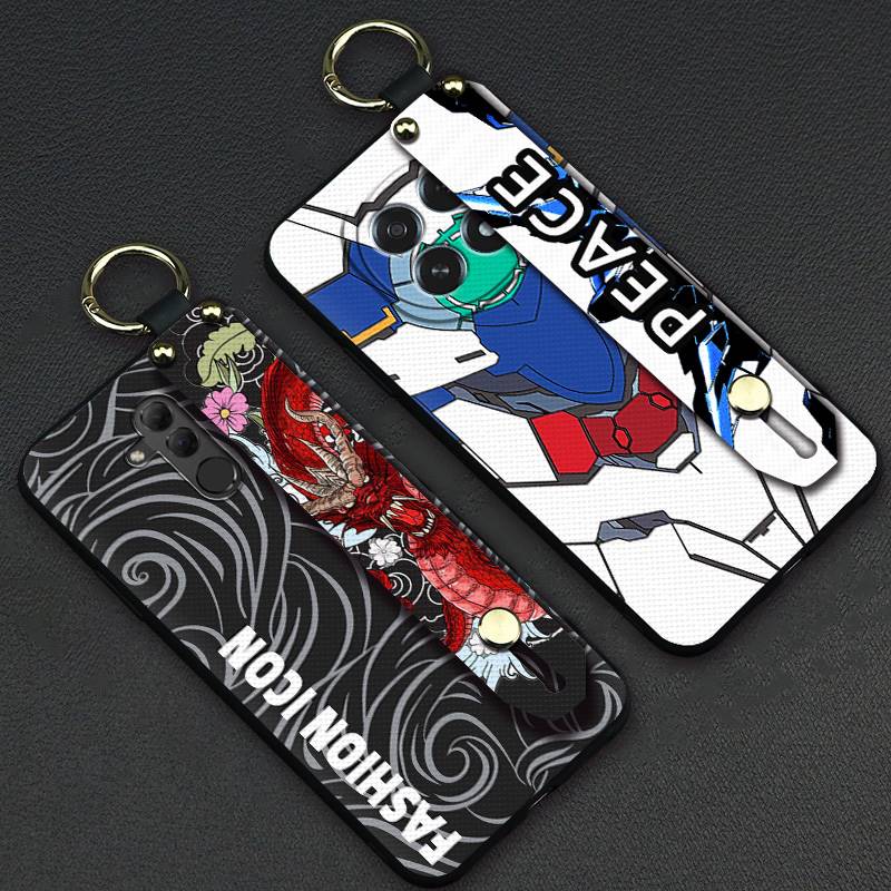 Kickstand Anti-dust Phone Case For OPPO A5 5G/4G 2025 Global Ring Silicone Wrist Strap Lanyard Soft case Fashion Design