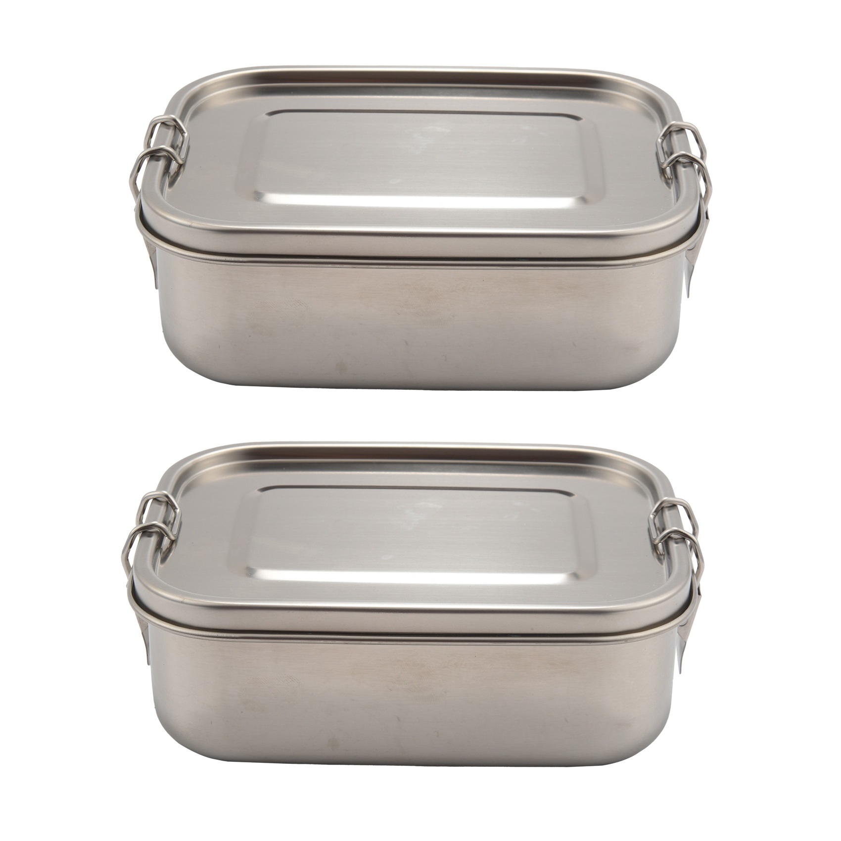 fasdaga 2X Stainless Steel Lunch Food Container with Lock Clips and Leakproof Design, 800ML Bento Boxes Lunch Container