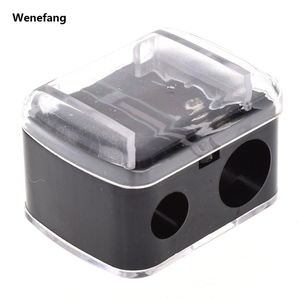 Wenefang 【New Arrivals】1pc Cosmetic Pencil Sharpener Double Holes Precision Lipstick High Quality For Eyebrow Lip Liner Eyeliner Pencil Girls Gift School Supplies