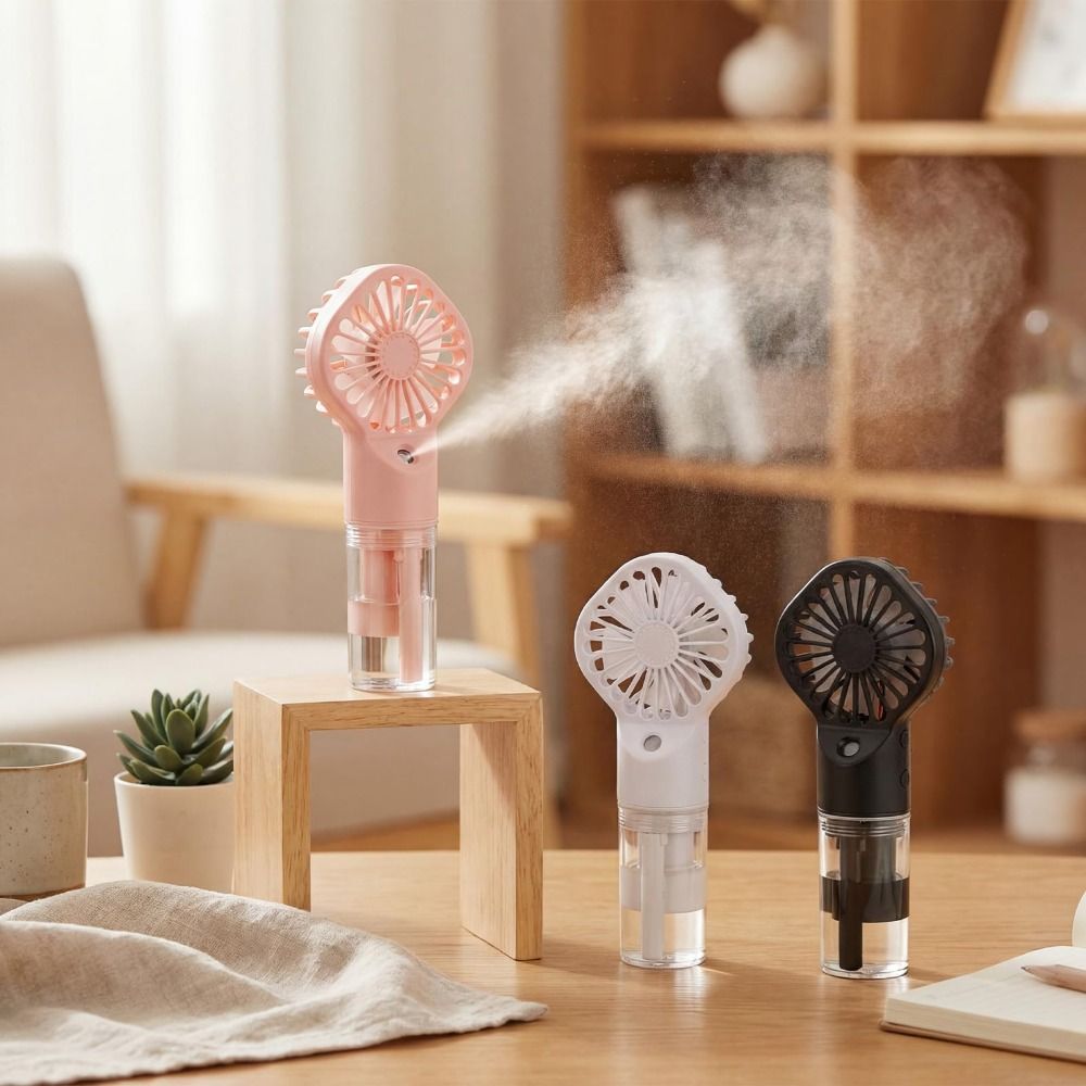 Mutli-Purpose Portable Cooling Spray Fan Durable Colorful Mini Cooling Fans Low Noise Rechargeable Handheld Misting Fan Travel