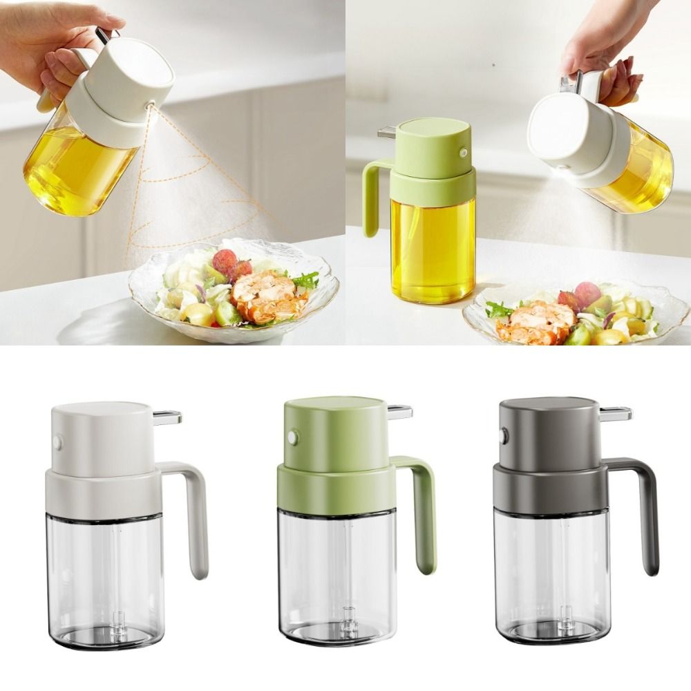 Portable 250ML Oil Sprayer White Glass Olive Oil Mister Bottle with Handle Press Oil Spritzer Home