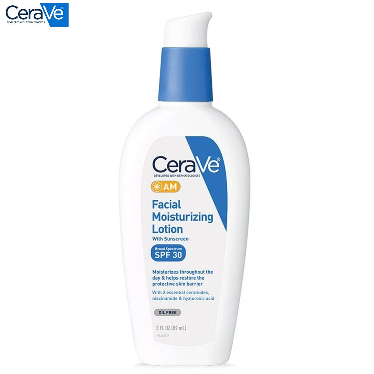 Cerave AM Facial Moisturizing Lotion with SPF 30 Broad Spectrum Sunscreen, 89ml