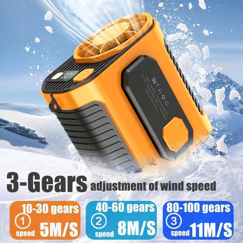 3600/6000mAh portable 100 variable speed outdoor cooling, waist hanging small fan flashlight suitable for
