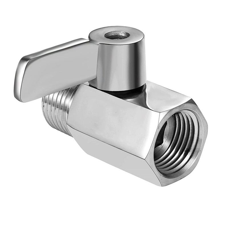 NAMUNY Shower Shut Off Valve, 304 Stainless Steel Mini Ball Valve NPT Thread(1/2Inch Male x 1/2Inch Female),2 Pack