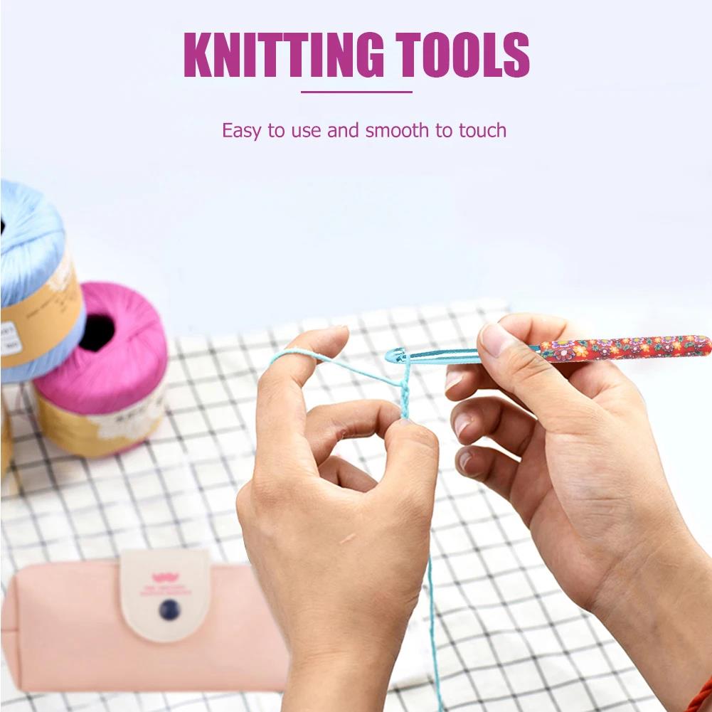 HOT 5pcs Aluminum Alloy Knitting Needles Crochet Hooks Weave Crochet Needles Set Sweater Knitting Yarn Knit hook Tool 6.5/7/8/9/10mm