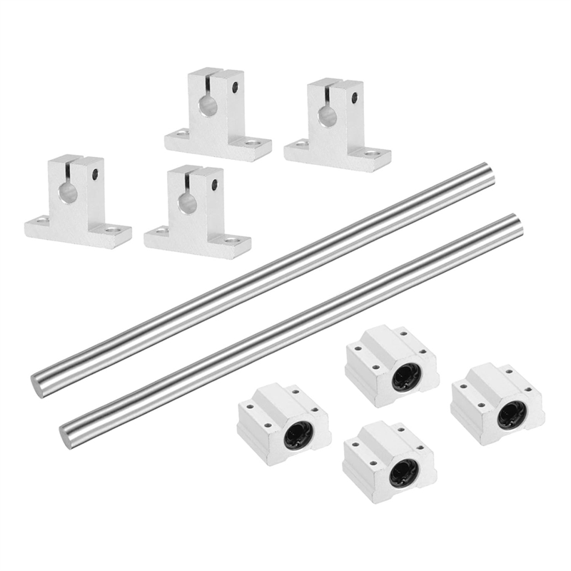 NCANRUI 2 Pcs 8mmx150mm Linear Motion Rail Shaft Slide Guide with 4 Pcs Bearings and 4 Pcs SK8 Rail Support