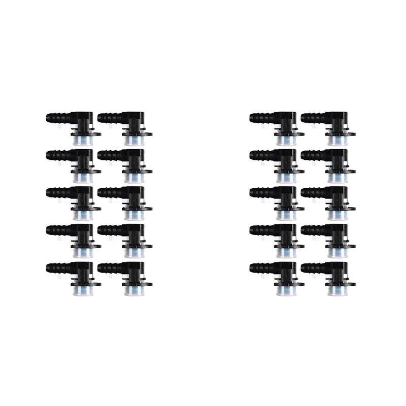 JAERBEE 20Pcs Car Water Pipe Connector ID12-ID6-90 Degree L Type Fuel Pipe Quick Connector Fuel Pipe Connector
