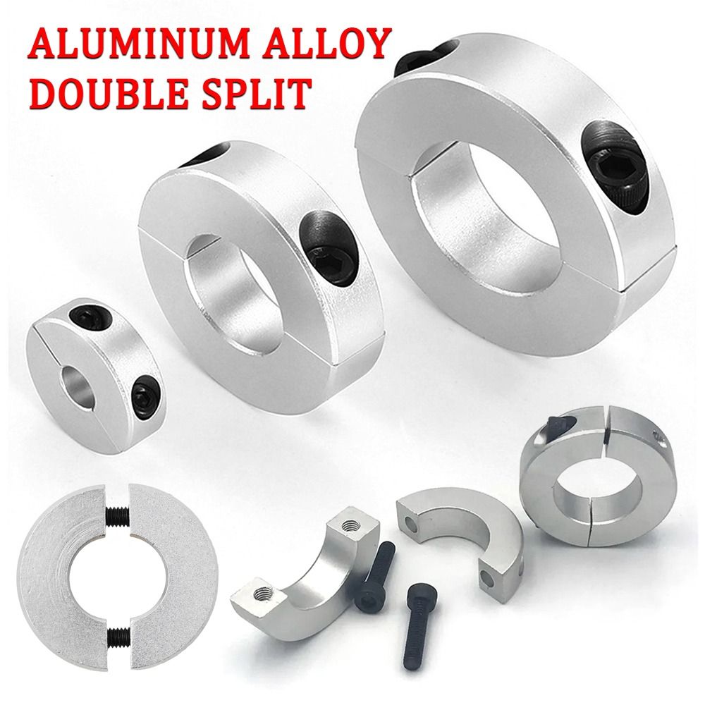 1Pcs New Aluminum Alloy Fixed Locking Limit Ring Double Split Separate Optical Axis Shaft Collar with Screws 6-20mm Diameter Clamp-Type Collar