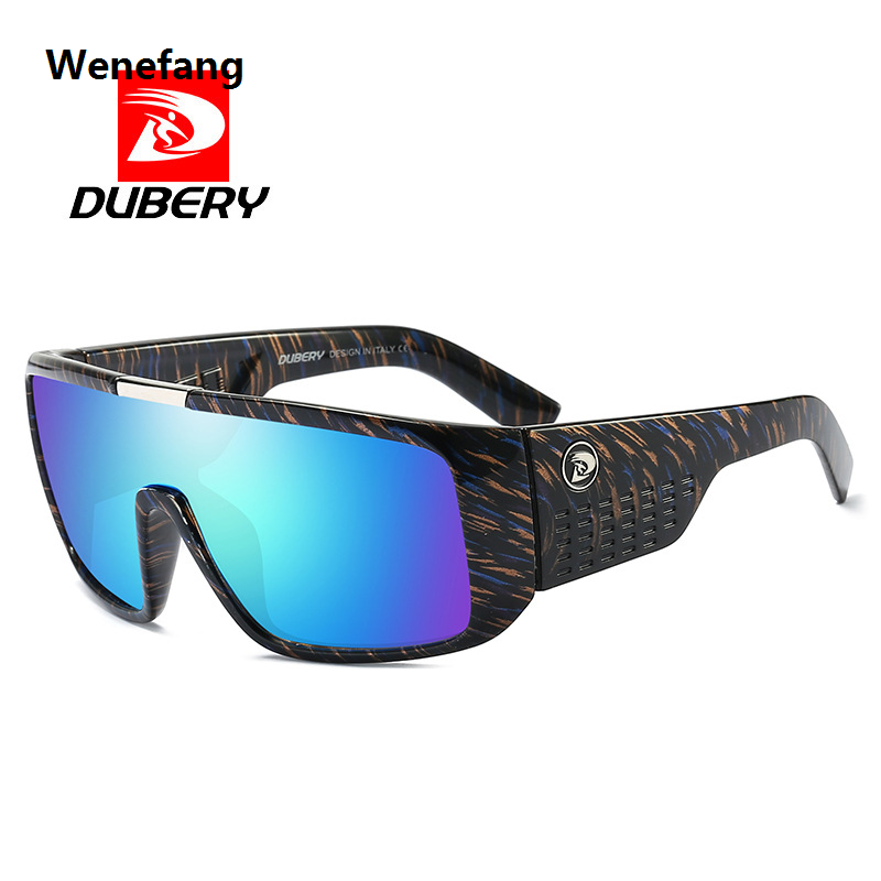 Wenefang 2025 [ New ]DUBERY One-Piece Mirror Sunglasses D2030 Wide Leg Cycling Sports UV Protection Eye Protection Glasses