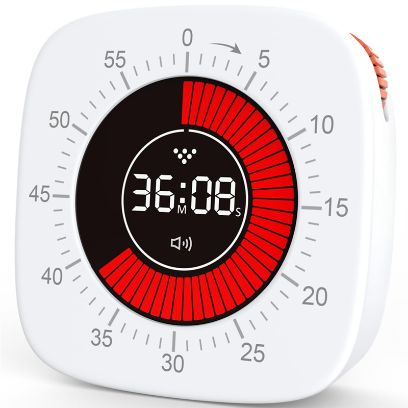 Visual Timer for Kids,Digital Timer with 60-Minute Countdown, Silent Timer for Desk Timer Clock for Studying, Teaching Durable Easy to Use