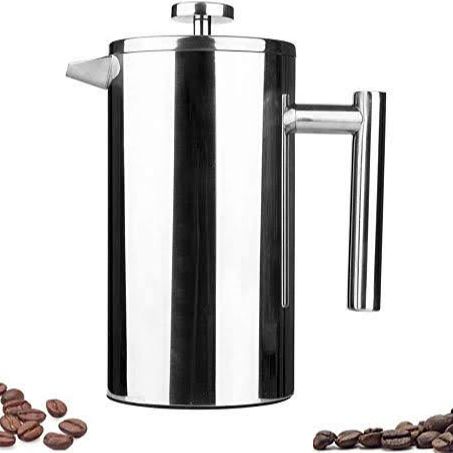 Double-Wall Stainless Steel Mirror Finish French Press Coffee- (800 Ml)