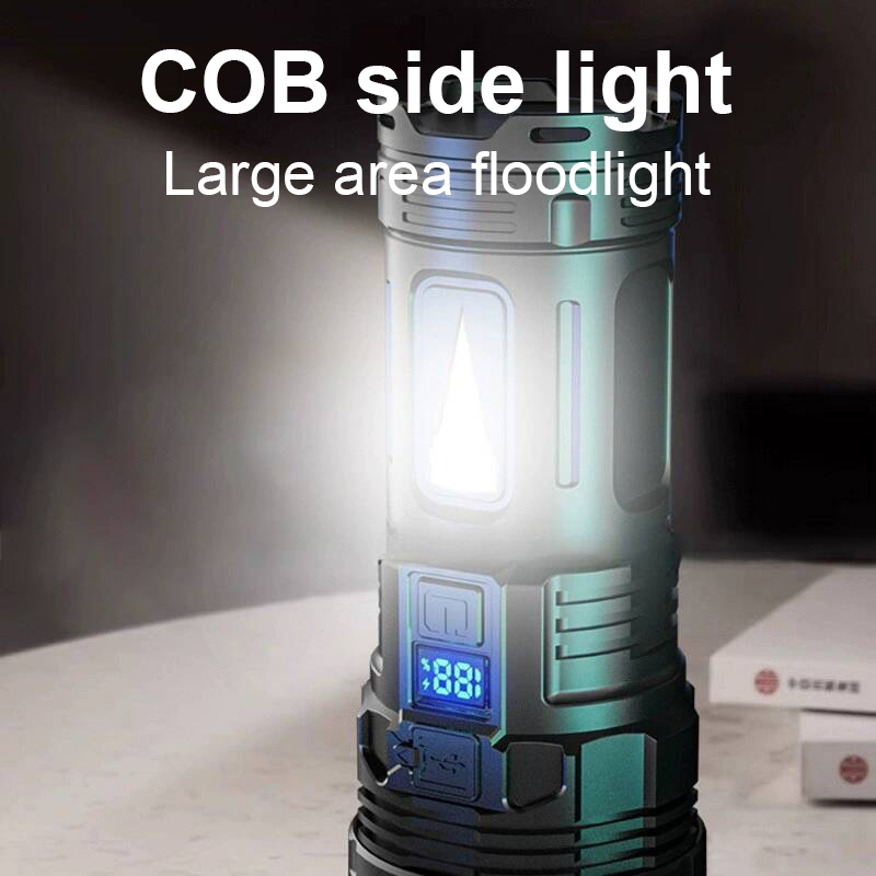 Fashion Super Bright High Power Led Flashlights 7 LED White Laser Portable Rechargeable Led Lamp Waterproof Ultra Powerful Flashlights