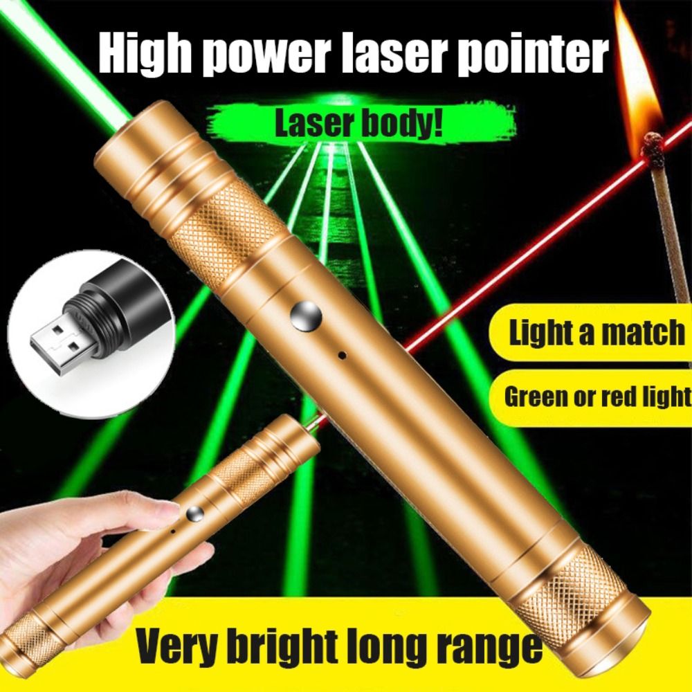 Aluminum Alloy Transform Pattern Green/Red Laser Pointer High Power Long Range Laser Projection Lamp with Star Cap Green/Red Light Fun Cat Laser Toy Indoor Use