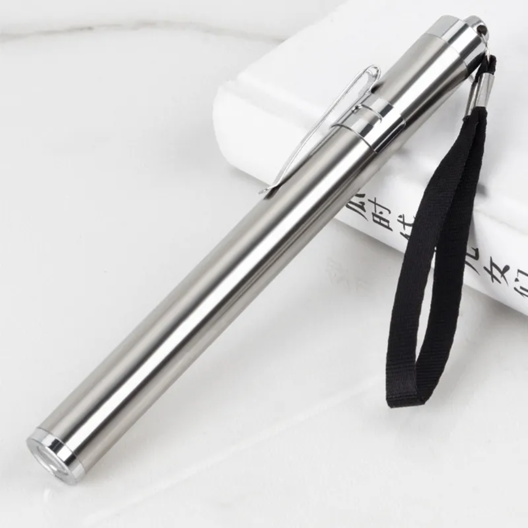 Mini Portable LED Pen Light Pocket Torch - Durable Aluminum Body, Compact Flashlight - Base