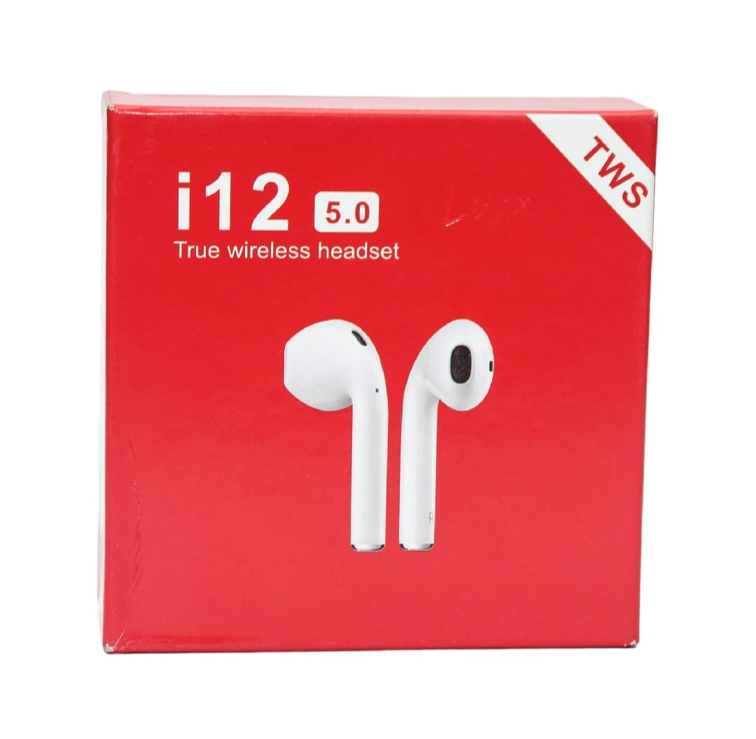 TWS I12 Earbuds |12 Hours PlayTime | 10 Mm Deep Bass Wireless Earbuds