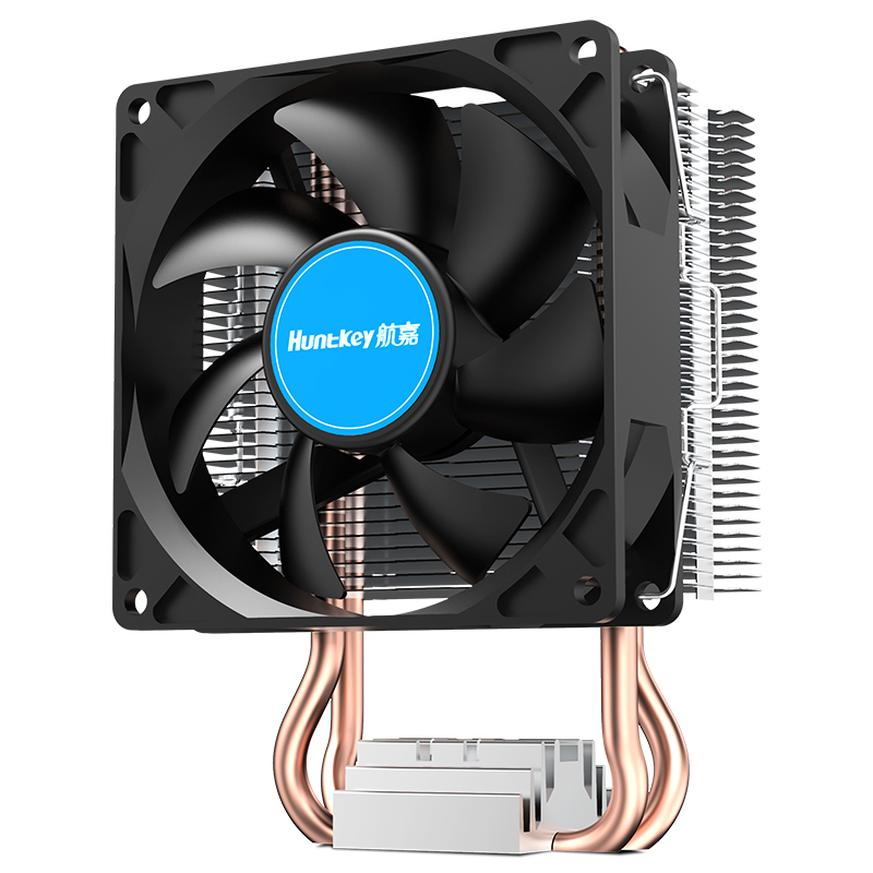 Huntkey CPU Cooler Fan Frozen 200 CPU Air-Cooled Radiator, 2 Heat Pipe Design, Low Noise, 92mm Fan | Black