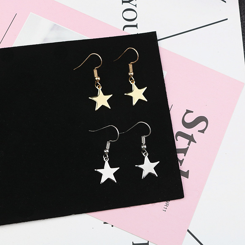【New Arrivals】Cos Style Geometric Star Earrings Korean Style Korean Style Small Five-pointed Star Earrings for Women