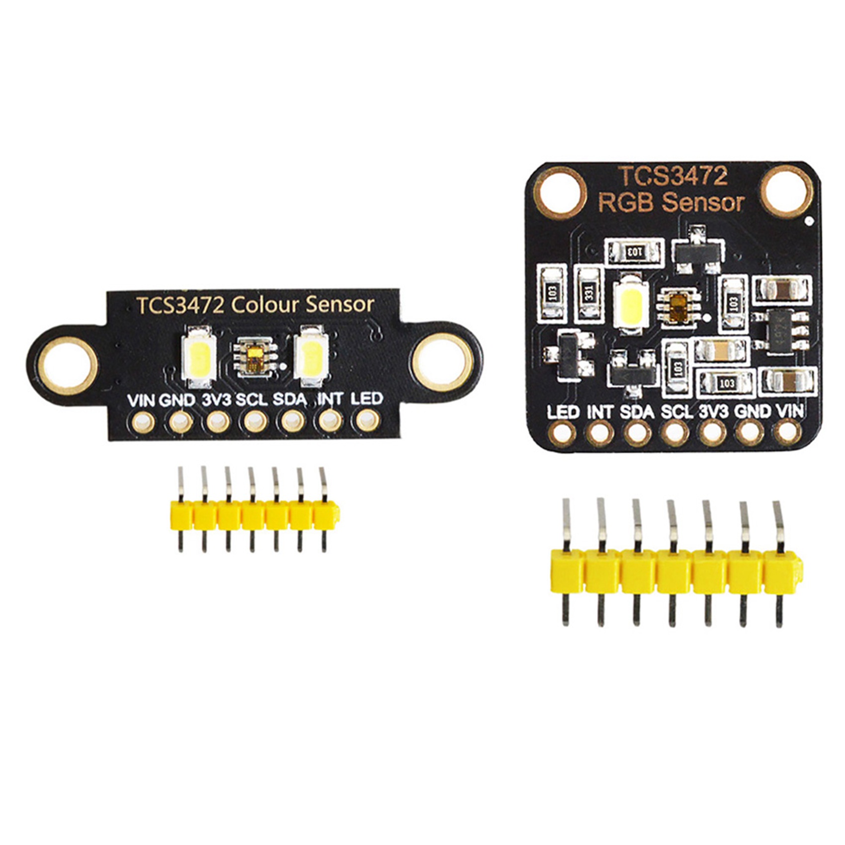NAMUNY 2 Pcs Color Recognition Sensor TCS230 TCS3200 Bright Light Sensor RGB for STM32 DC 3.3/5V,Two-hole & Square