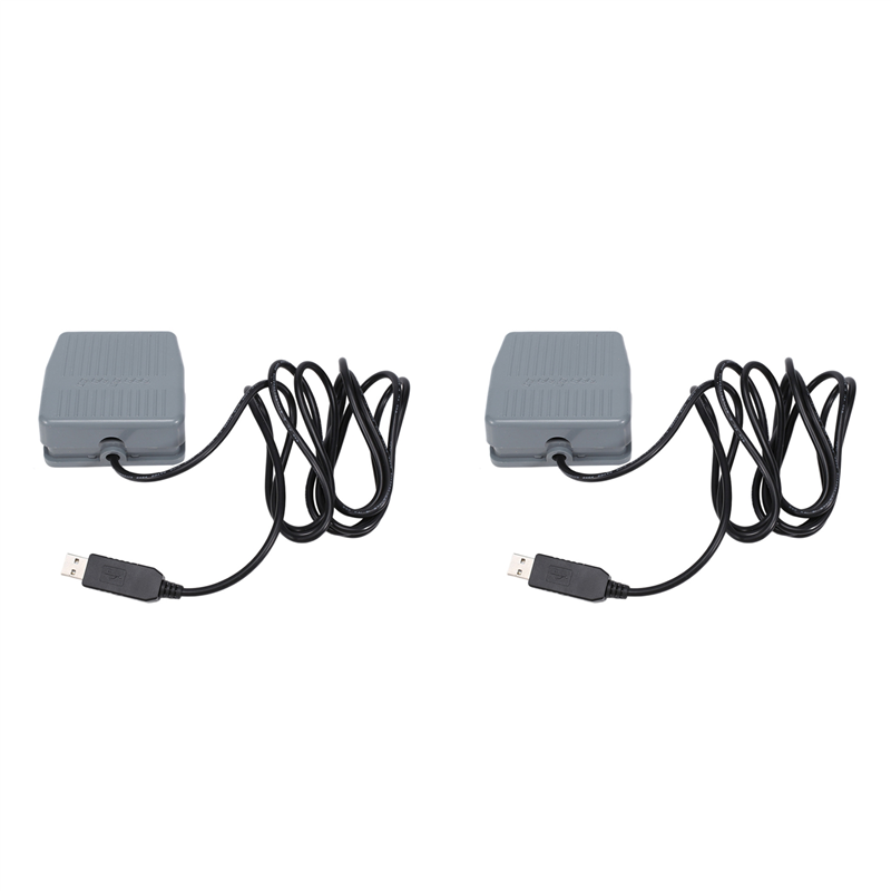 2X USB Foot Switch Keyboard Pedal for HID PC Computer USB Action Switch Control Key Functions Mouse PC Game