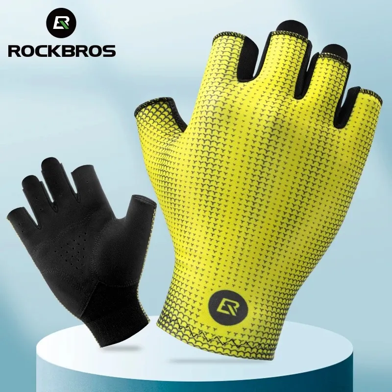 ROCKBROS Summer Bicycle Short Gloves Breathable Sports MTB Road Half Finger Bike Gloves Handwear Cycling Gloves Equipment