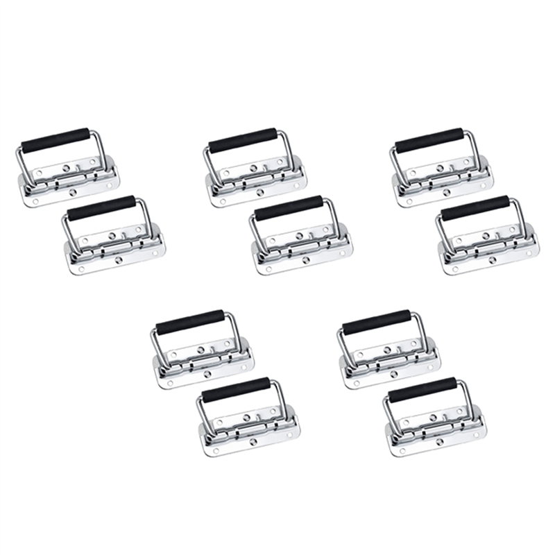 10PCS 304 Stainless Steel Spring Handle Prop Box Tool Aluminum Box Handle Activity Handle Folding Industrial Handle