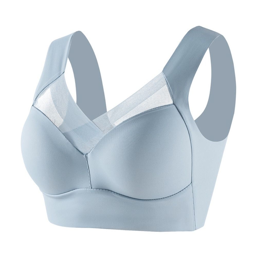 Soft Ice Silk Wireless Deep V Bra Seamless No Trace Brassiere for Women Lingerie Big Cup Push Up Bras Running