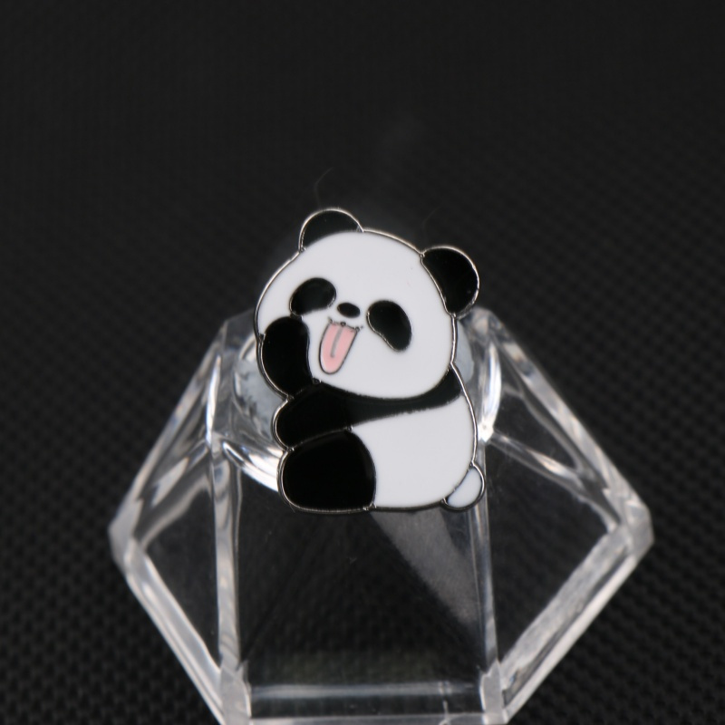 Cute licking panda badge, temperament enamel badge, suitable for backpack clothing, quirky decorative pins, holiday trinkets, good and cheap things