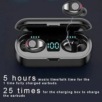 Bizzy Bluetooth M10, F9 ,V6 ,i12 ,i7 ,Pro Bluetooth Earphones Handfree LED Dispay Bluetooth Headphones HiFi Stereo Music Wireless Earbuds Waterproof Gaming Headset airpods ,Airpods-pro ,earbuds