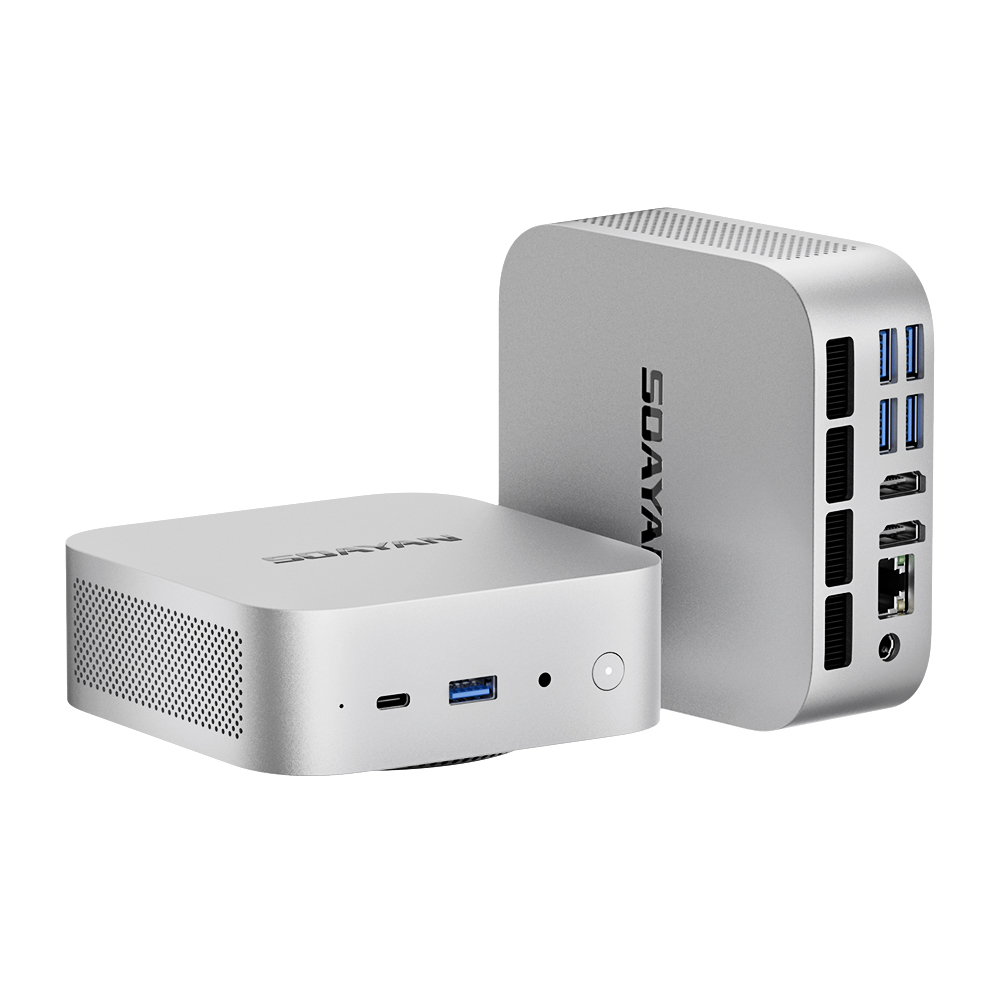 Soayan i5 Mini PC-13gen DDR5, 16GB RAM/512GB SSD, Win11 Pro, Dual LAN & Type-C, Compact Office PC