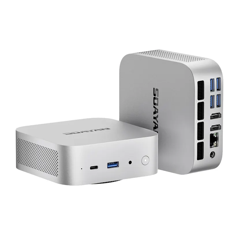 Soayan i5 Mini PC-13gen DDR5, 16GB RAM/512GB SSD, Win11 Pro, Dual LAN & Type-C, Compact Office PC