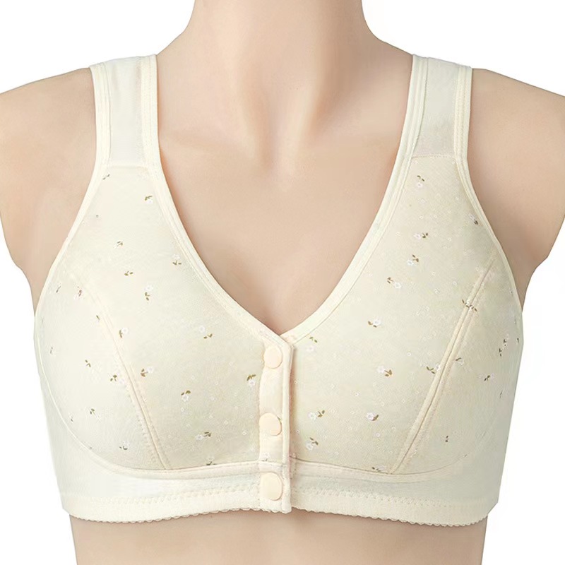 ( Lvory/42 ) Nursing Bra Maternity Comfortable Soft Cotton Non-Steel Ring Front Button Bra Non-Steel Ring Vest Front Button Underwear Bles Online DZ-9B-09