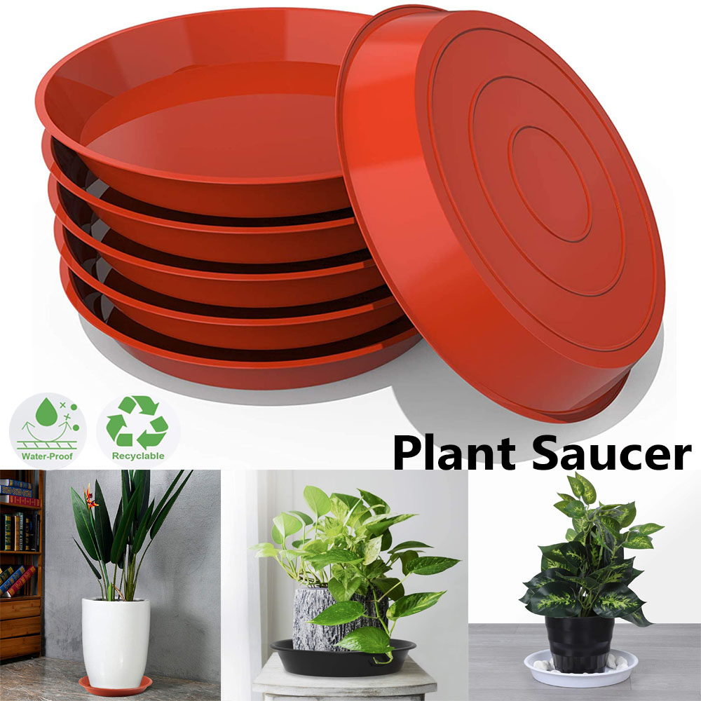 3Pcs Heavy Duty Round Durable Plant Saucer Indoor Outdoor Plastic Tray Saucers Drip Trays