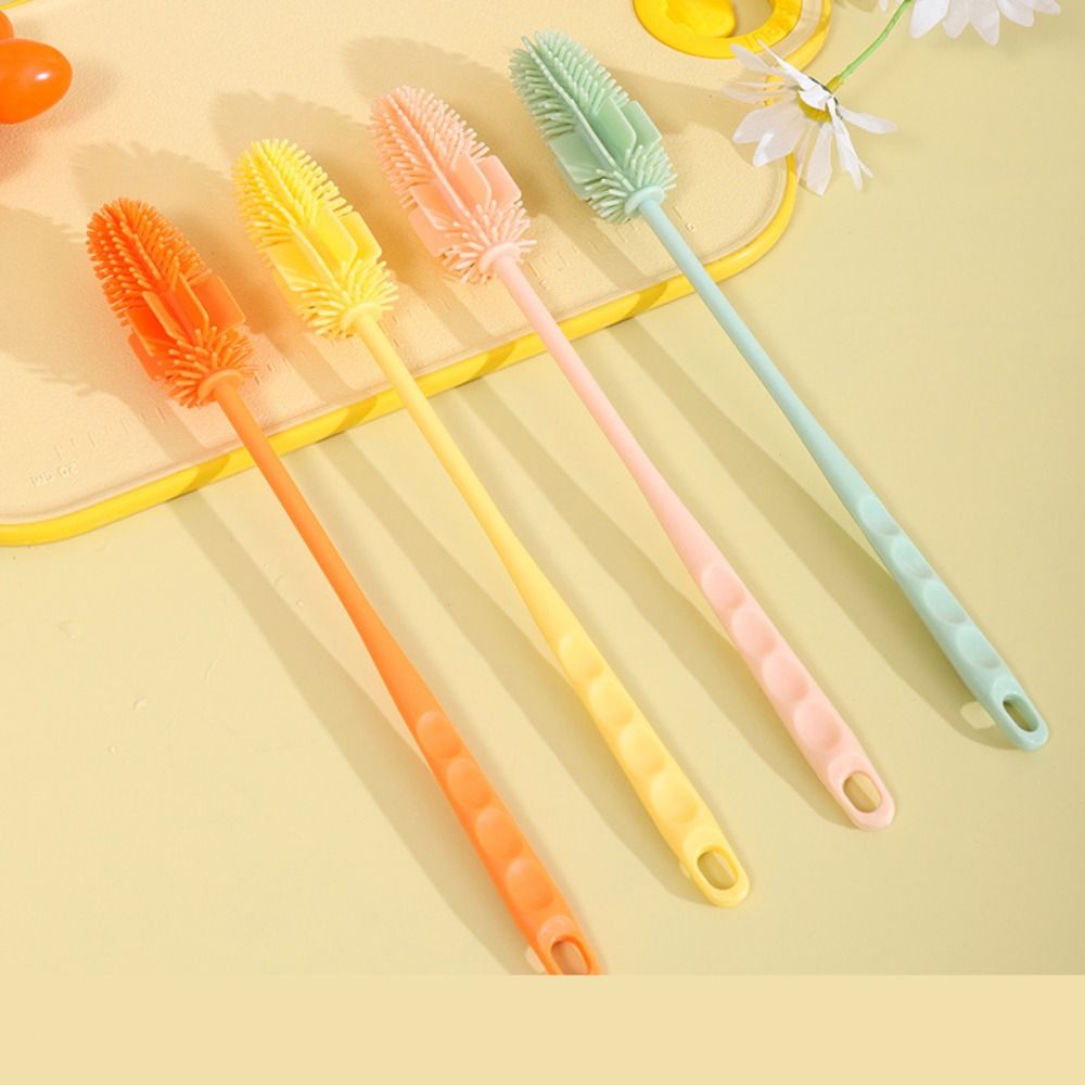 New Long Handle Sponge Brushes Multifunctional 360 Degree Cup Brush Portable Household Bottle Brush