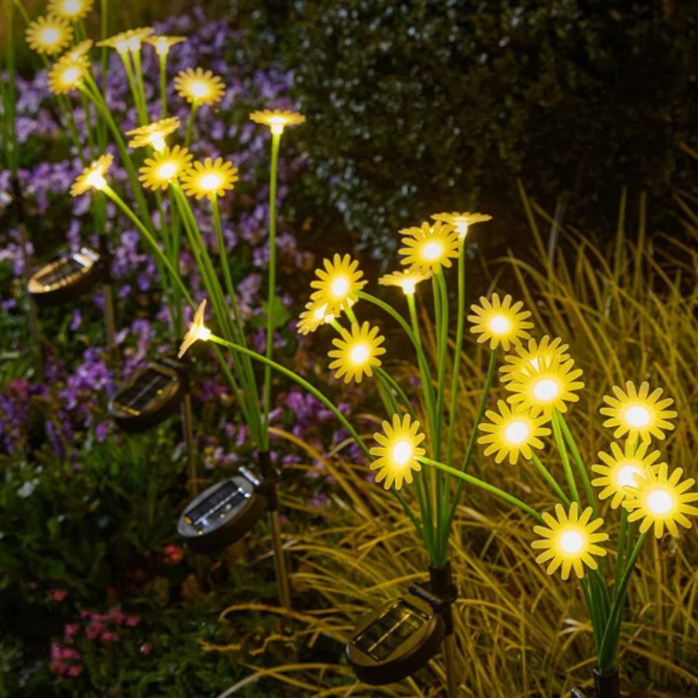 New LED Solar Lamp Solar Daisy Lights Simulation Flower 6/8/10 LED Solar Lawn Lights Ground Plug Solar Powered Pathway Lighting Ground Plug