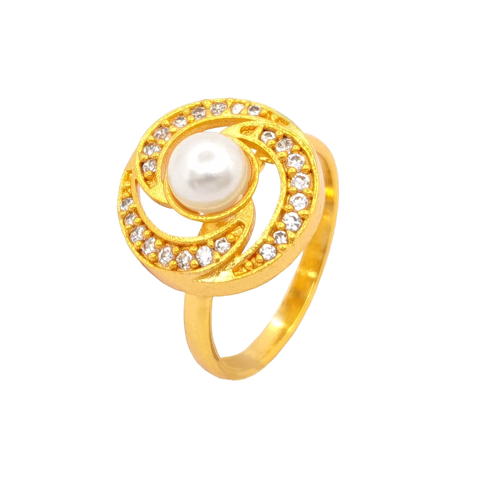 Gold Plated Panchadhatu Ring For Women | Moti Ring Moti Authi Pearl Ring Adjustable Ring For Wedding Finger Ring Finger Accessories Engagement Ring zfor Daily Use Zircon Ring Simple Ring For Any Finger Decor Finger Jewellery Authi Design Attractive Ring