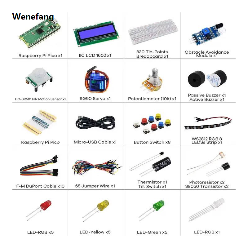 Wenefang Compatible with for Raspberry Pi PICO RP2040 development Sales promotion board suite for microPython programming