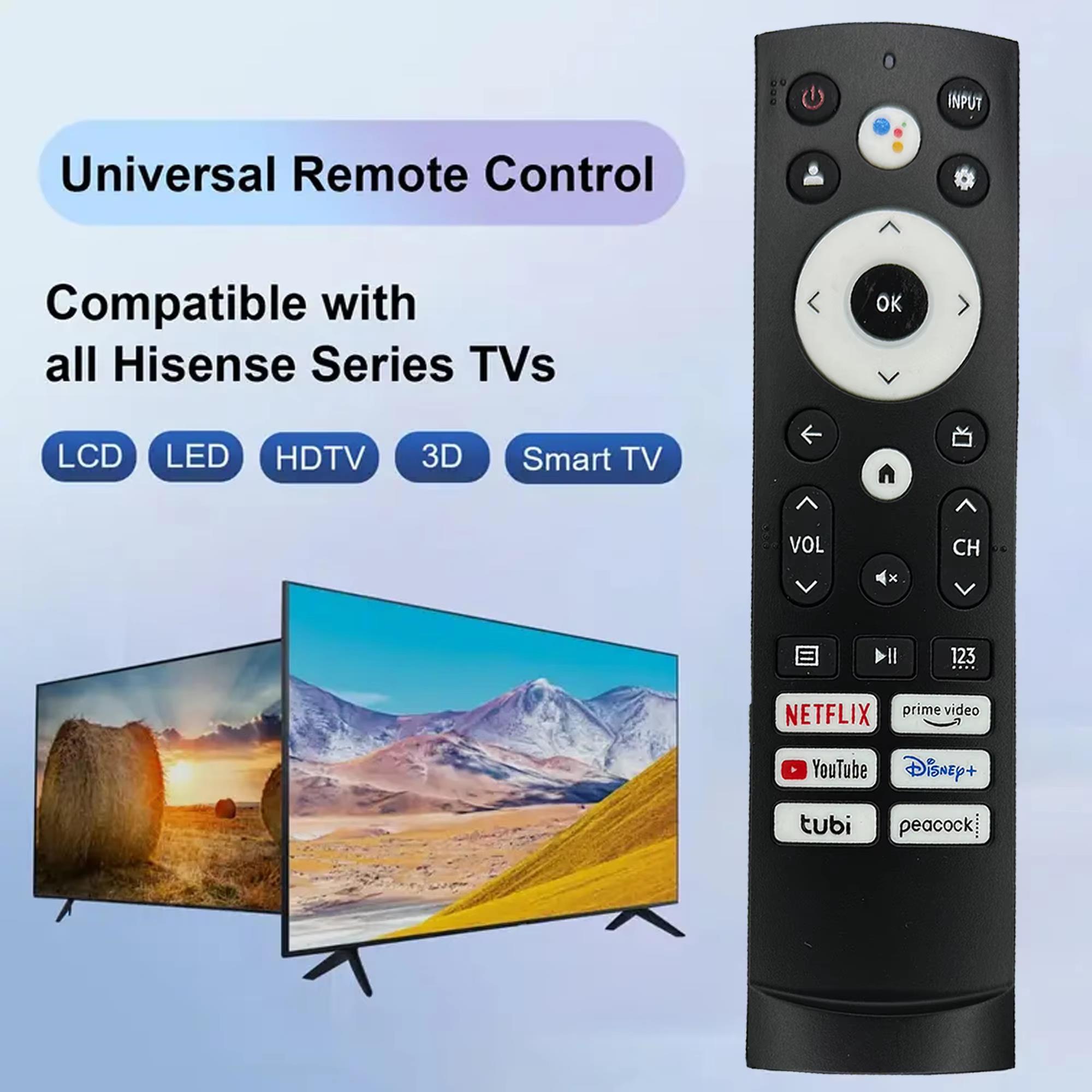 High Quality New ERF3M90H Remote Control Replacement For Hisense TV ERF3V90H 65U6H 65U8H 75U8H 43A6H 43A68H 55U8K No Voice