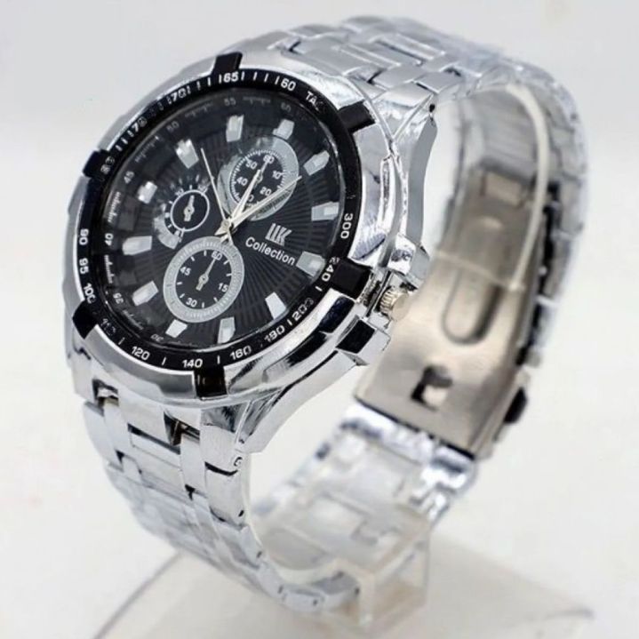 IK Collection Fashionable Round Black Dial Big Size Watch For Men || Sold By Time Plaza
