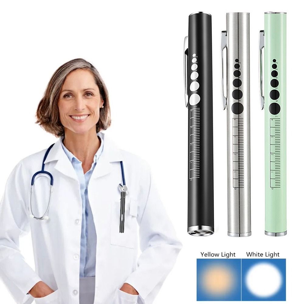 Diagnosis Flashlights Portable Mini LED Pen Light Multi Function Pocket Clip LED Torch Lamp Rechargeable with Dual Lamp Nursing Flashlight Outdoor Camping