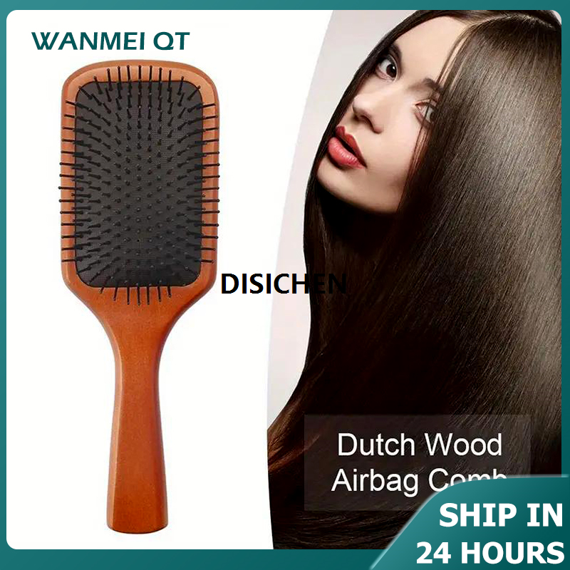 DISICHEN 1pc Wooden Airbag Massage Comb Scalp Care Female Curly Hair Household High-grade Anti-static Hair Bamboo Hair Brush Salon Profesional
